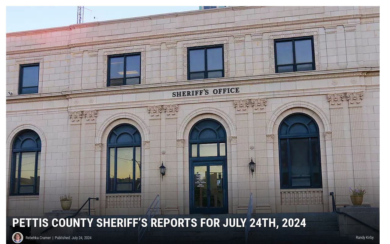 KSIS dated Pettis County arrest report news page