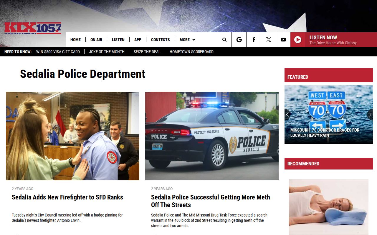 KIX Sedalia Police news coverage relevant to Pettis County arrest reports